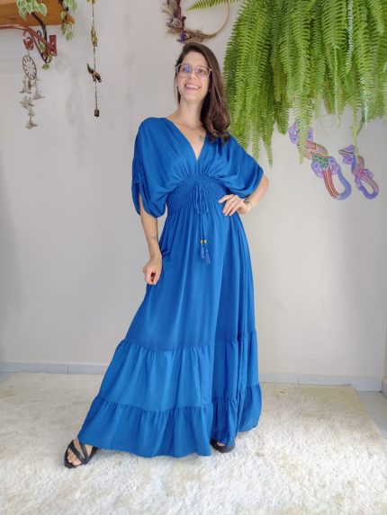 Vestido Indiano Manga Alícia Liso ( B )